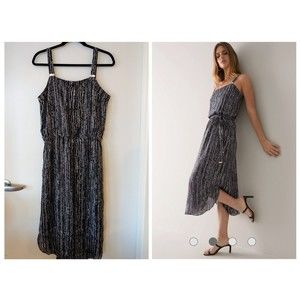 White House Black Market Sleeveless Whbm Lurex Midi Tank Dress No Belt Size M